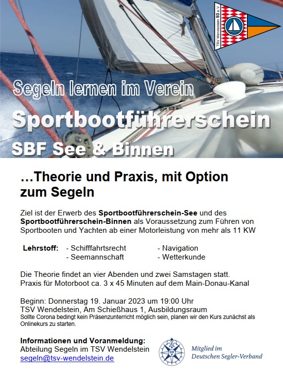 segeln flyer ausbildung 2023