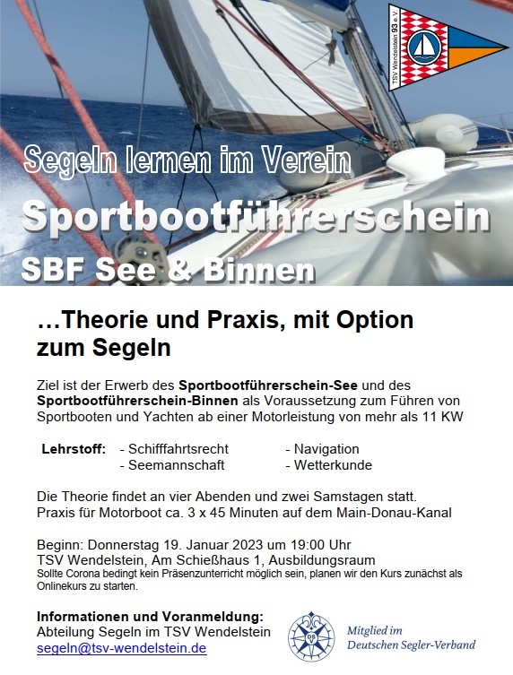 segeln flyer ausbildung 2023